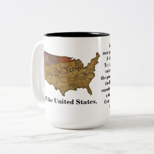 Präambel der Verfassung der Vereinigten Staaten Zweifarbige Tasse