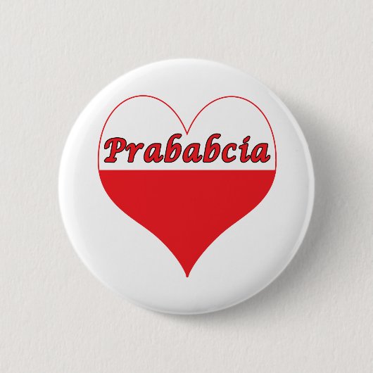 Prababcia Polnisches Herz Button (Vorderseite)