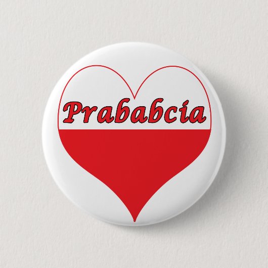 Prababcia Polnisches Herz Button (Vorderseite)