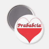 Prababcia Polnisches Herz Magnet (Vorderseite/Rückseite)