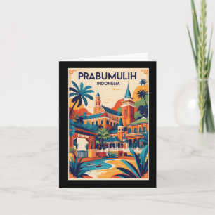 Prabumulih Indonesien Vintage-Reise-Tourismus-Aufk Karte