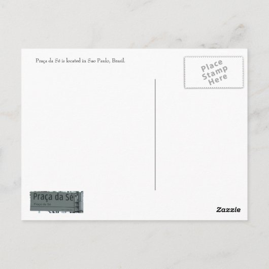 Praça da Sé Postcard - Maßgeschneidert Postkarte (Rückseite)