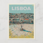 Praça do Comercio Illustration, Lissabon Postkarte (Vorderseite)