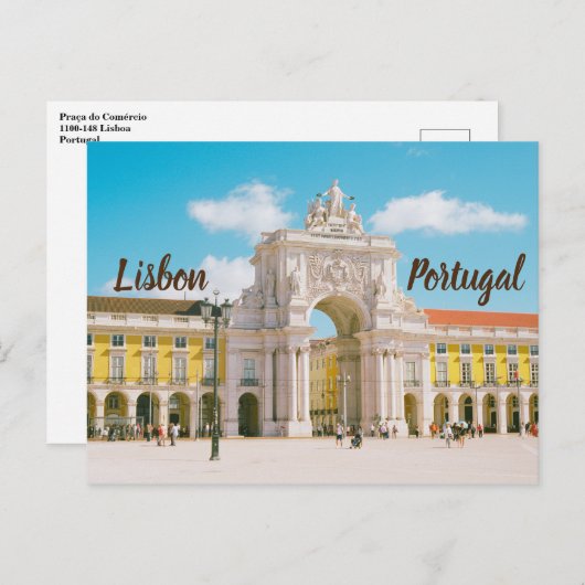 Praça do Comércio Lissabon Portugal Postkarte (Vorne/Hinten)