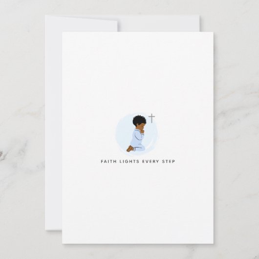 Prachen Boy Taufen Einladung - Blau (Rückseite)