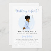 Prachen Boy Taufen Einladung - Blau (Vorne/Hinten)