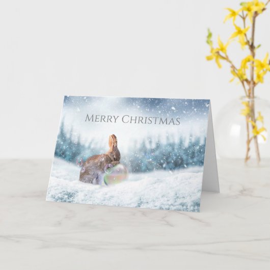 Prachen Bunny Rabbit Weihnachtskarte Karte (Gelbe Blume)