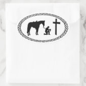 Prachen Cowboy Cross Euro Style Ovaler Aufkleber (Tasche)