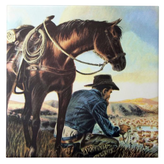 Prachen Cowboy Fliese (Vorderseite)