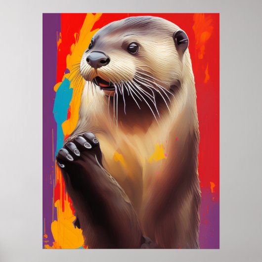 Prachen eines Otter Art Poster - Anpassbare Drucka (Vorne)