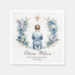 Prachen Junge heilige Kommunion Papier Napkin Serviette