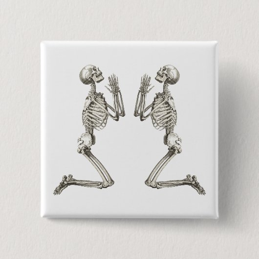 Prachen Skeleton Halloween Button (Vorderseite)