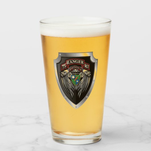Prächtige 1. Bataillon 75. Ranger-Regimentsrolle Glas (Vorne (Gefüllt))