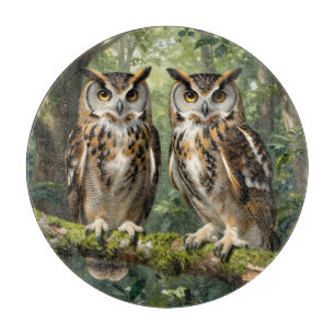 Prächtige Adler-Eulen Waldwahrzeichen Schneidebrett