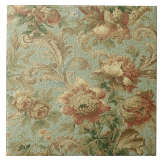 Prächtige Alt-Welt-Antik-Blumen-Faux-Textur Fliese (Vorderseite)