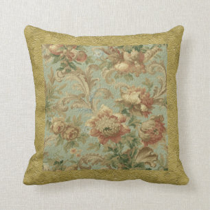 Prächtige Alt-Welt-Antik-Blumen-Faux-Textur Kissen