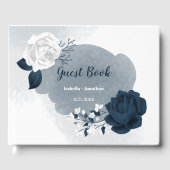 prächtige blau-weiße Blume botanisch Gästebuch (Vorderseite)