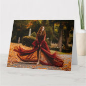 prächtige Frauen mit Herbstfaltkarte Karte (Vorderseite)