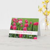 prächtige Frühlingspinke Tulpe Blume zum Geburtsta Karte (Gelbe Blume)