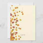 Prächtige Herbst-Foto-Einladung Einladung (Rückseite)