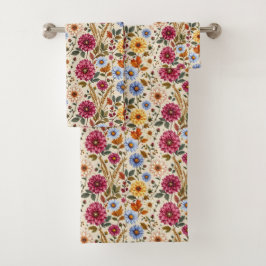 Prächtige Herbstblumen Badhandtuch Set