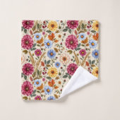 Prächtige Herbstblumen Badhandtuch Set (Waschlappen)