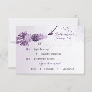 prächtige lila Farbtöne Blume Wahl UAWG RSVP Karte
