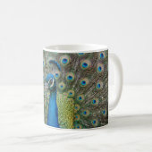 Prächtige Pfauen-Schwanzfedern Kaffeetasse (VorderseiteRechts)