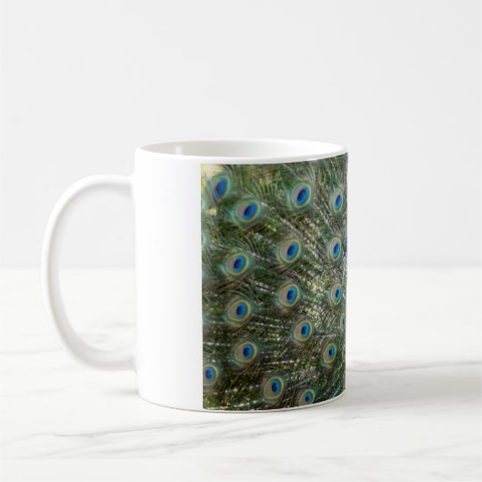Prächtige Pfauen-Schwanzfedern Kaffeetasse (Links)