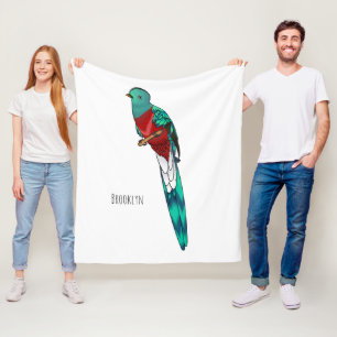 Prächtige Quetzal-Vogel-Cartoon-Illustration Fleecedecke