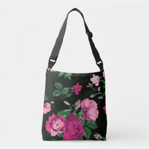 prächtige rosa Rosen Tragetaschen Mit Langen Trägern