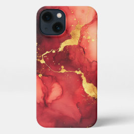 prächtige rote Alkoholkunst Girl Gold iPhone 13 Hülle