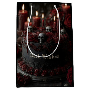 Prächtige schwarze gotische Feier-Torte Mittlere Geschenktüte