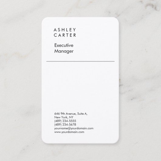 Prächtige Seide elegant weiß schlicht minimalistis Visitenkarte (Vorderseite)