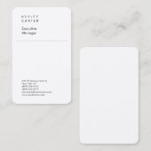 Prächtige Seide elegant weiß schlicht minimalistis Visitenkarte (Vorne/Hinten)