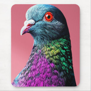 Prächtige Taubenmajestät Lebendiges Realistisches Mousepad