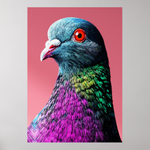 Prächtige Taubenmajestät Lebendiges Realistisches  Poster