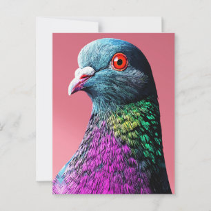 Prächtige Taubenmajestät Lebendiges Realistisches Postkarte