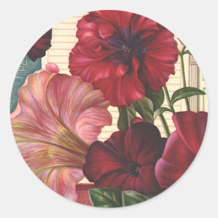 Prächtige Trichterblumen im Garten Runder Aufkleber