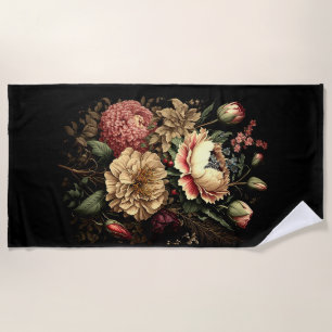 Prächtige Vintage-Blumenanordnung  Strandtuch