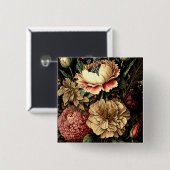 Prächtige Vintage Blumenordnung Button (Vorne & Hinten)