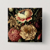 Prächtige Vintage Blumenordnung Button (Vorderseite)
