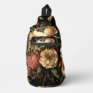 Prächtige Vintage Blumenordnung Crossbody Bag