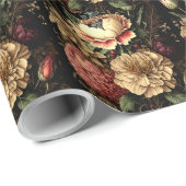 Prächtige Vintage Blumenordnung Geschenkpapier (Rolleneckpunkt)