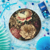 Prächtige Vintage Blumenordnung Pappteller (Party)