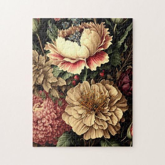 Prächtige Vintage Blumenordnung Puzzle (Vertikal)