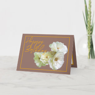 Prächtiger Chic Weißer Rosen Blumenstrauß Geburtst Karte