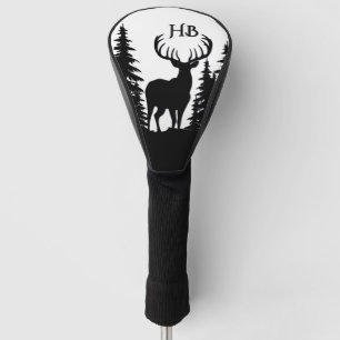 Prachtiger großer Hirsch mit Geweih Monogramm Golf Headcover