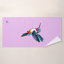 Prächtiger Kolibri - Farbige Illustration Badhandtuch Set