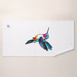 Prächtiger Kolibri - Farbige Illustration Badhandtuch Set